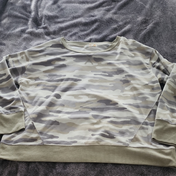 C&C California Tops - Women's C&C California Olive Green Camo Long Sleeve Shirt